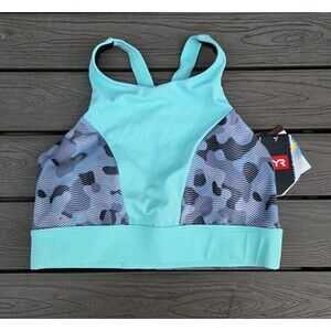 TYR Lavare Amira Swim Top, Women's Size M (8), Gray/Mint NEW